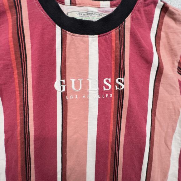 GUESS Originals Los Angeles Mens S David Sayer Striped T Shirt Retro - Picture 3 of 12